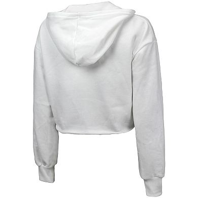 Women's Majestic Threads White New York Mets Cropped Have A Field Day Tri-Blend Hoodie