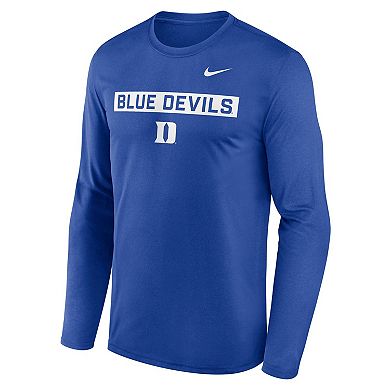 Men's Nike Royal Duke Blue Devils Primetime Campus 2-Hit Legend Long Sleeve T-Shirt