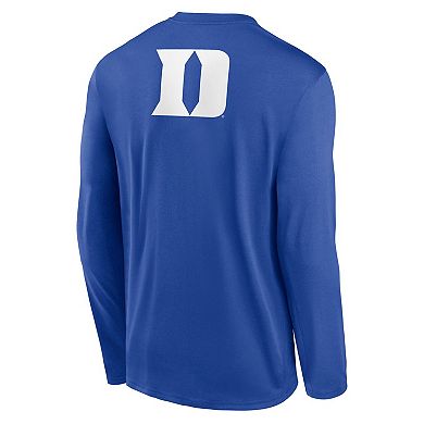 Men's Nike Royal Duke Blue Devils Primetime Campus 2-Hit Legend Long Sleeve T-Shirt