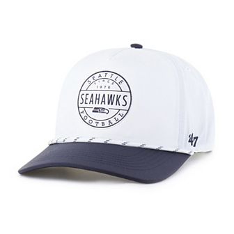 Men's '47 White/College Navy Seattle Seahawks Suburbia Hitch Two-Tone Adjustable Hat