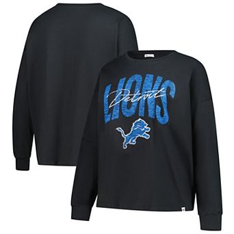 Women's '47 Black Detroit Lions Plus Size Muse Sydney Long Sleeve T-Shirt