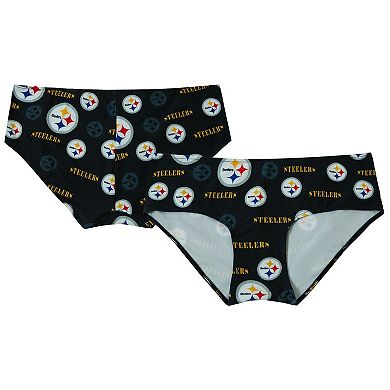 Women's Concepts Sport Black Pittsburgh Steelers Mosaic Allover Print Knit Panty