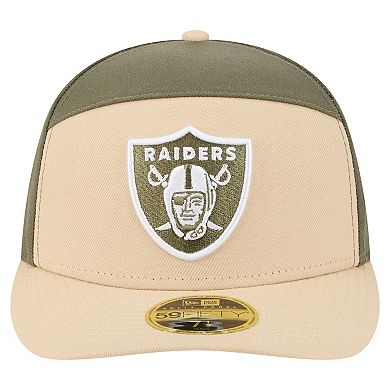 Men's New Era Light Beige/Olive Las Vegas Raiders Two-Tone Color Pack Split Panel 59FIFTY Fitted Hat