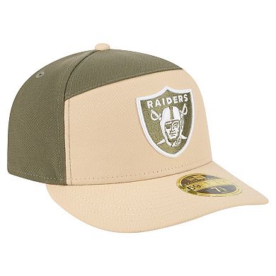 Men's New Era Light Beige/Olive Las Vegas Raiders Two-Tone Color Pack Split Panel 59FIFTY Fitted Hat