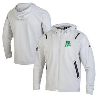 Men's Under Armour White Notre Dame Fighting Irish All Fight Unstoppable Full-Zip Hooded Jacket