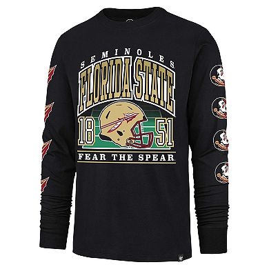 Men's '47 Black Florida State Seminoles Go Big Long Sleeve T-Shirt