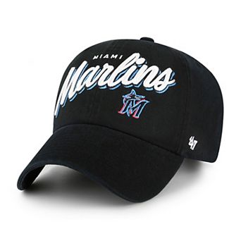 Women's '47 Black Miami Marlins Ariana Clean Up Adjustable Hat