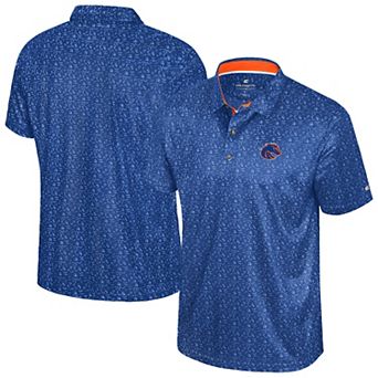Men's Colosseum Royal Boise State Broncos Football Print Polo