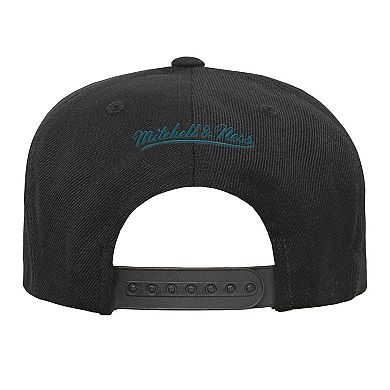 Youth Mitchell & Ness Black/Teal San Jose Sharks Core Team Two-Tone Snapback Hat