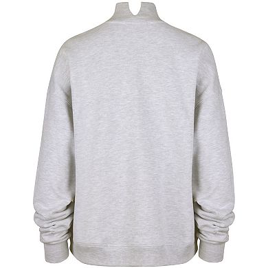 Women's '47 Heather Gray Seattle Seahawks Vantage Mock Neck Pullover Sweatshirt