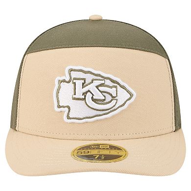 Men's New Era Light Beige/Olive Kansas City Chiefs Two-Tone Color Pack Split Panel 59FIFTY Fitted Hat