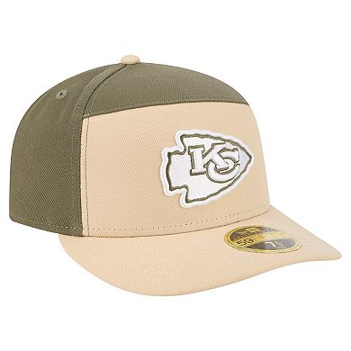 Men's New Era Light Beige/Olive Kansas City Chiefs Two-Tone Color Pack Split Panel 59FIFTY Fitted Hat