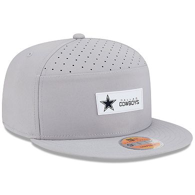 Men's New Era Gray Dallas Cowboys 2025 Sideline Split Panel 9FIFTY Snapback Hat