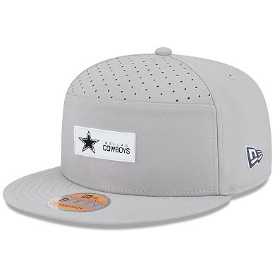 Men's New Era Gray Dallas Cowboys 2025 Sideline Split Panel 9FIFTY Snapback Hat