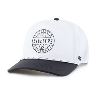 Men's '47 White/Black Pittsburgh Steelers Suburbia Hitch Two-Tone Adjustable Hat