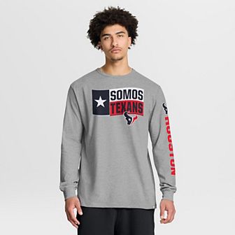 Men's Fanatics Heather Gray Houston Texans Hometown Sweep Legacy Long Sleeve T-Shirt