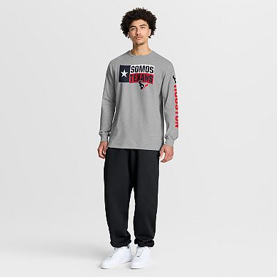 Men's Fanatics Heather Gray Houston Texans Hometown Sweep Legacy Long Sleeve T-Shirt