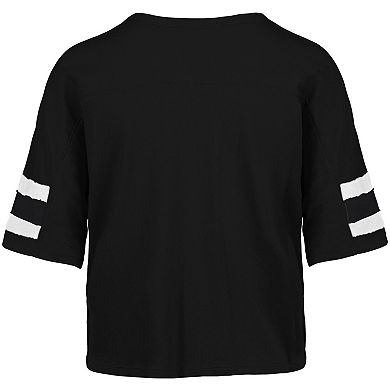 Women's '47 Black Miami Dolphins Premier Scout Cropped V-Neck T-Shirt