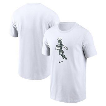Men's Nike White Michigan State Spartans Football Sparty Sport T-Shirt
