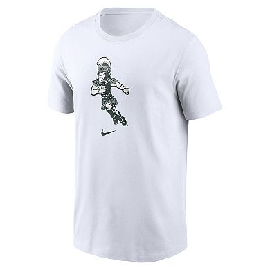 Men's Nike White Michigan State Spartans Football Sparty Sport T-Shirt