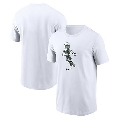 Men's Nike White Michigan State Spartans Football Sparty Sport T-Shirt