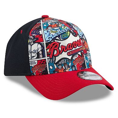 Youth New Era Navy/Red Atlanta Braves 2025 MLB Diamond Hero Edition A-Frame 9FORTY Adjustable Hat