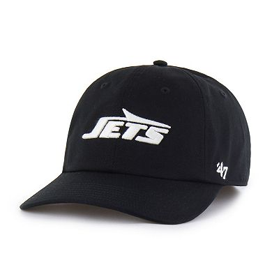 Men's '47 Black New York Jets Foundational Franchise Fitted Hat