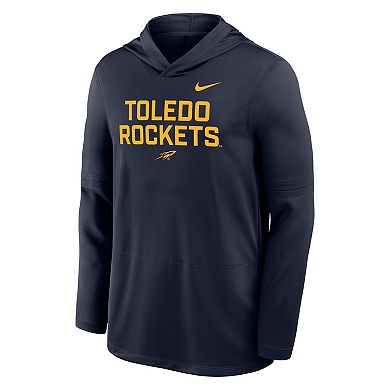 Men's Nike Navy Toledo Rockets Sideline Dri-FIT Lightweight Hooded Top