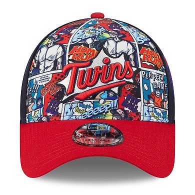 Youth New Era Navy/Red Minnesota Twins 2025 MLB Diamond Hero Edition A-Frame 9FORTY Adjustable Hat