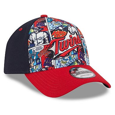 Youth New Era Navy/Red Minnesota Twins 2025 MLB Diamond Hero Edition A-Frame 9FORTY Adjustable Hat