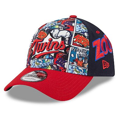 Youth New Era Navy/Red Minnesota Twins 2025 MLB Diamond Hero Edition A-Frame 9FORTY Adjustable Hat