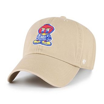 Youth '47 Khaki Kansas Jayhawks Clean Up Adjustable Hat
