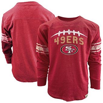 Youth Wes & Willy Scarlet San Francisco 49ers Football Long Sleeve T-Shirt