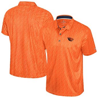 Men's Colosseum Orange Oregon State Beavers Football Print Polo