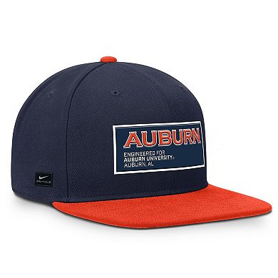 Men's Nike Navy/Orange Auburn Tigers 2025 On-Field Patch Pro Dri-FIT Snapback Hat