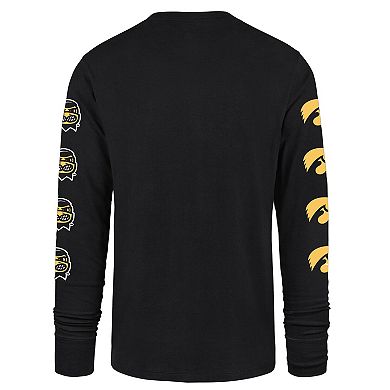 Men's '47 Black Iowa Hawkeyes Go Big Long Sleeve T-Shirt
