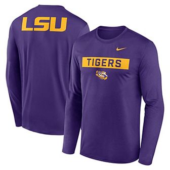 Men's Nike Purple LSU Tigers Primetime Campus 2-Hit Legend Long Sleeve T-Shirt