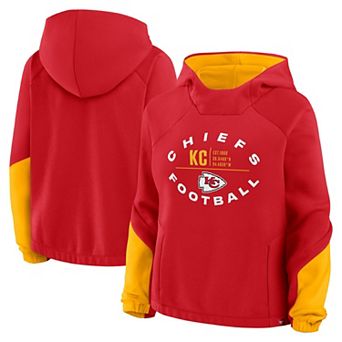 Women's Fanatics Red Kansas City Chiefs Oversized Redzone Bubble Screen Pullover Hoodie