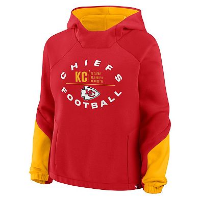 Women's Fanatics Red Kansas City Chiefs Oversized Redzone Bubble Screen Pullover Hoodie