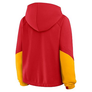 Women's Fanatics Red Kansas City Chiefs Oversized Redzone Bubble Screen Pullover Hoodie
