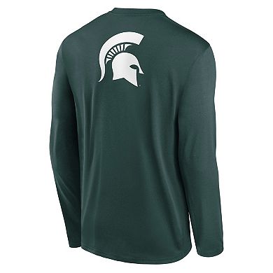 Men's Nike Green Michigan State Spartans Primetime Campus 2-Hit Legend Long Sleeve T-Shirt