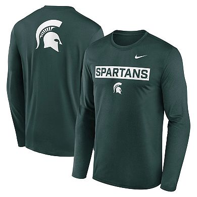 Men's Nike Green Michigan State Spartans Primetime Campus 2-Hit Legend Long Sleeve T-Shirt