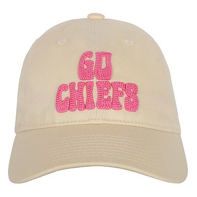 Girls Youth Outerstuff Cream Kansas City Chiefs Blitz Adjustable Hat