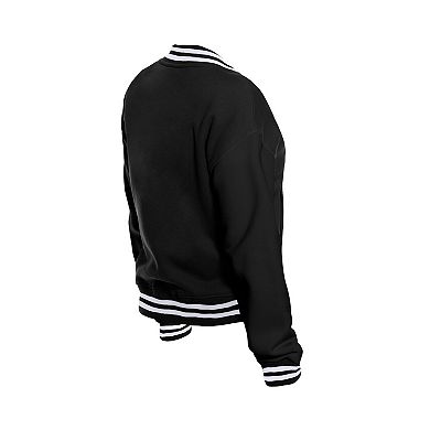 Women's New Era Black Pittsburgh Steelers Throwback Fleece Full-Snap Jacket