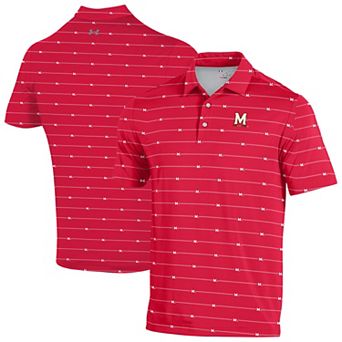Men's Under Armour Red Maryland Terrapins Gameday Armourfuse Polo