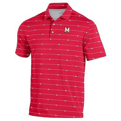Men's Under Armour Red Maryland Terrapins Gameday Armourfuse Polo