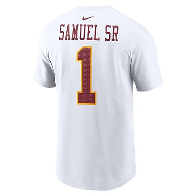 Men's Nike Deebo Samuel Sr White Washington Commanders Player Name & Number T-Shirt
