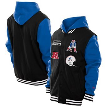 Men's New Era Black New England Patriots Full-Snap Fleece Hoodie Jacket