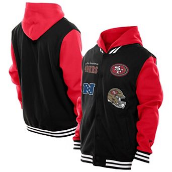 Men's New Era Black San Francisco 49ers Full-Snap Fleece Hoodie Jacket