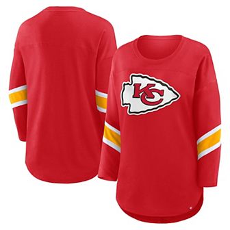 Women's Fanatics Red Kansas City Chiefs Redzone Clear Dimple Long Sleeve 3/4-Sleeve T-Shirt